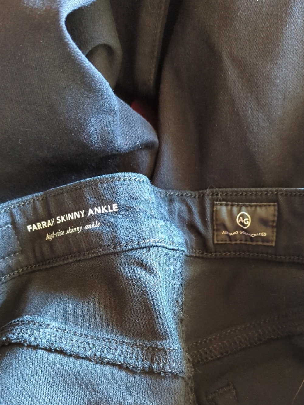 AG Jeans Super Black Farrah High Rise Skinny Jeans Size 29R - Picture 11 of 16